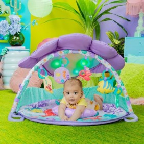 DISNEY BABY Tapis d'Eveil Petite Sirene, Musique et Lumieres, Jouets interactifs, Coussin de support position plat ventre