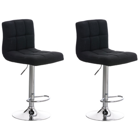 Lot de 2 tabourets de bar Pérou TISSU C noir