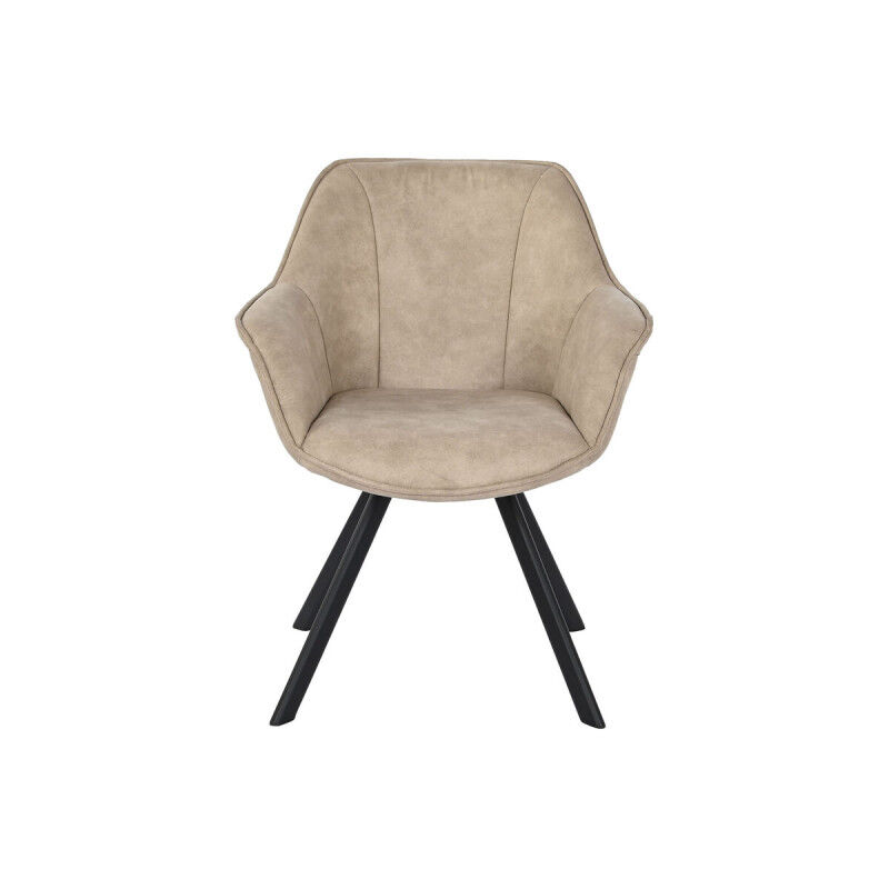 Chaise DKD Home Decor Noir Beige 64 x 67 x 85 cm
