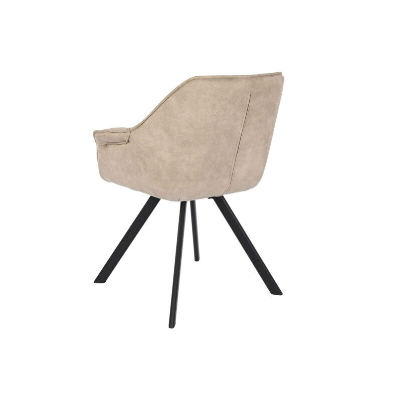 Chaise DKD Home Decor Noir Beige 64 x 67 x 85 cm