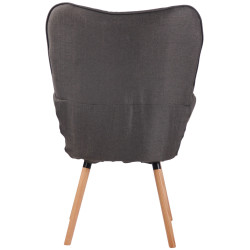 Fauteuil à oreille Ashford en tissu Natura gris foncé