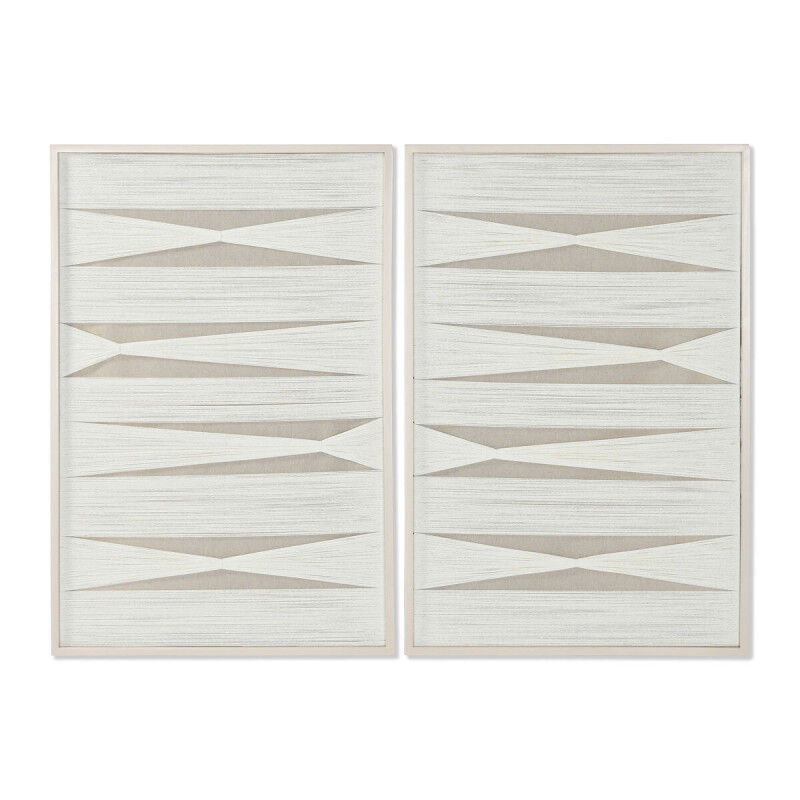 Cadre Home ESPRIT Blanc Beige Moderne Urbaine 60 x 3 x 90 cm (2 Unités)