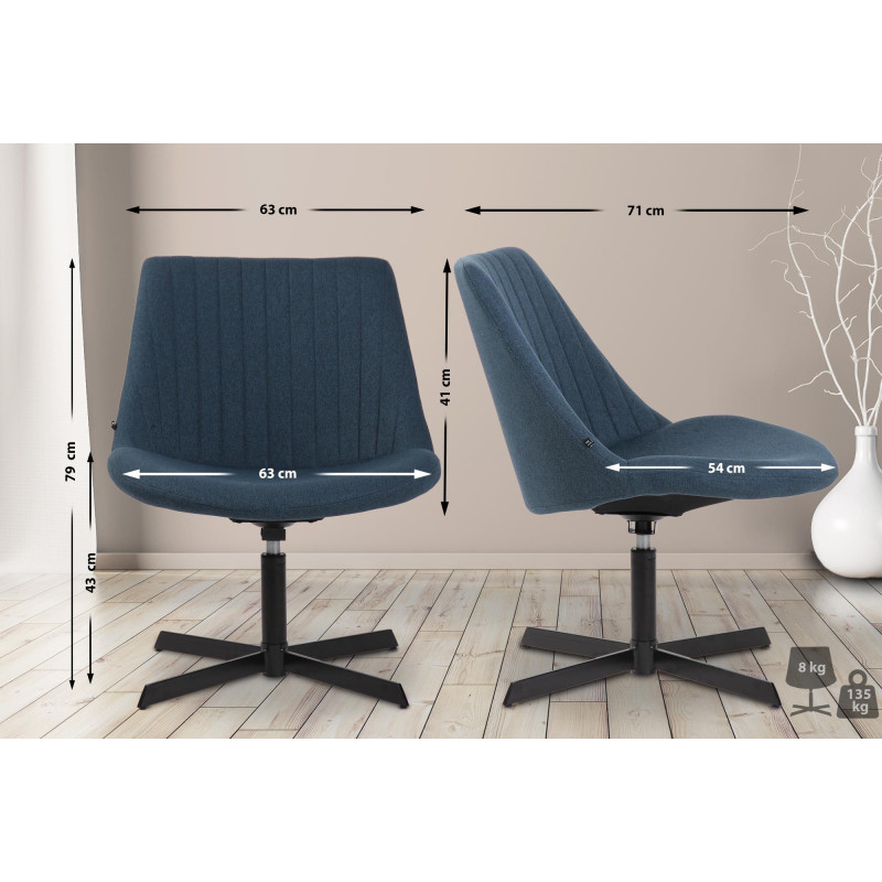 Fauteuil à oreille Granby bleue