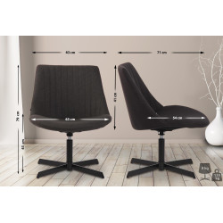 Fauteuil à oreille Granby gris foncé