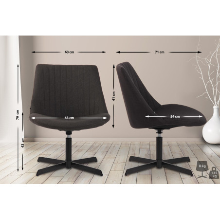 Fauteuil à oreille Granby gris foncé