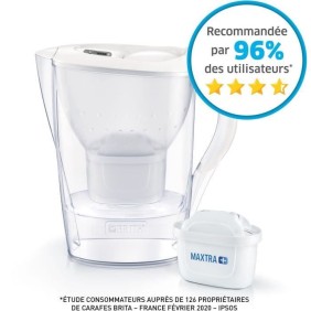 Carafe filtrante - BRITA - MARELLA - Blanc - 6 filtres MAXTRA +