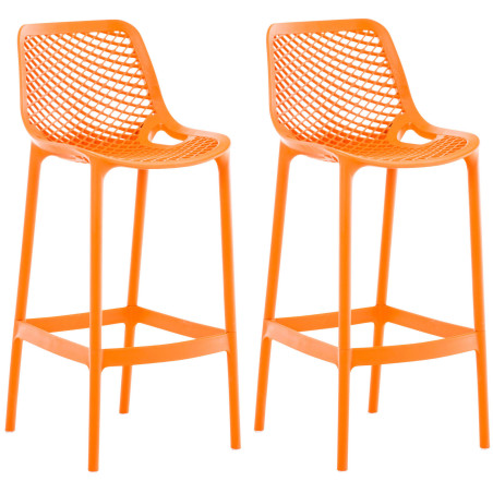 Lot de 2 tabourets de bar Air orange