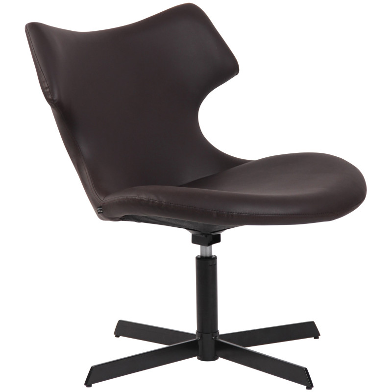 Fauteuil à oreille Welland en similicuir marron