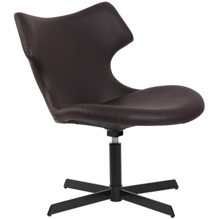 Fauteuil à oreille Welland en similicuir marron