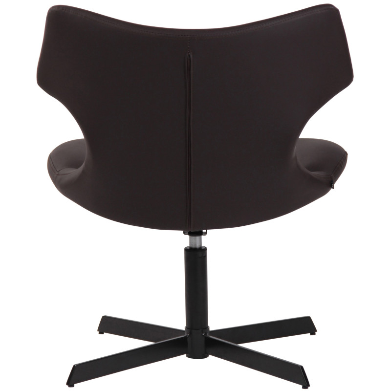 Fauteuil à oreille Welland en similicuir marron