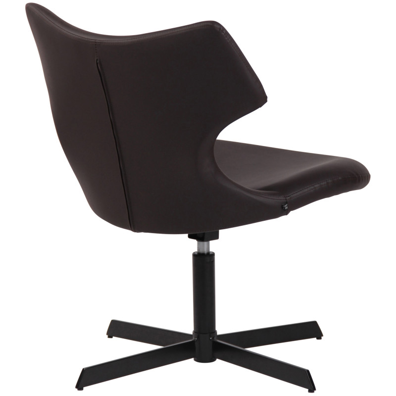 Fauteuil à oreille Welland en similicuir marron