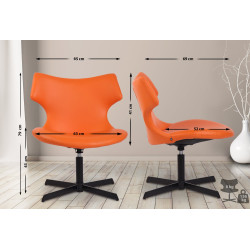 Chaise longue Welland en similicuir orange