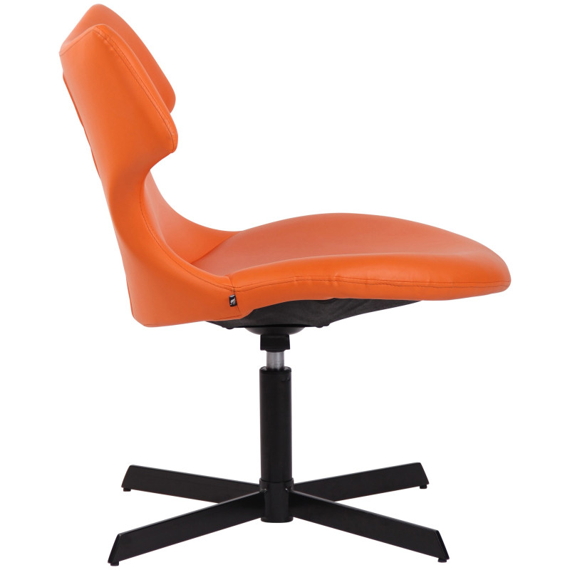 Fauteuil à oreille Welland en cuir artificiel orange
