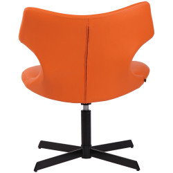 Fauteuil à oreille Welland en cuir artificiel orange