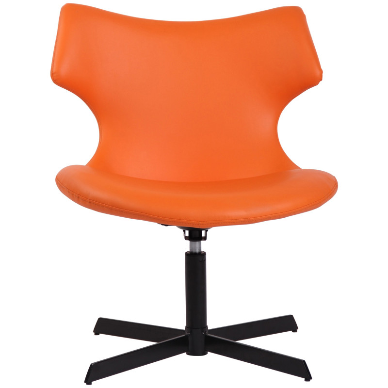 Fauteuil à oreille Welland en cuir artificiel orange