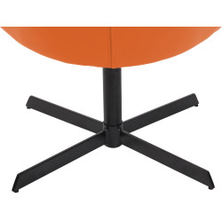 Fauteuil à oreille Welland en cuir artificiel orange