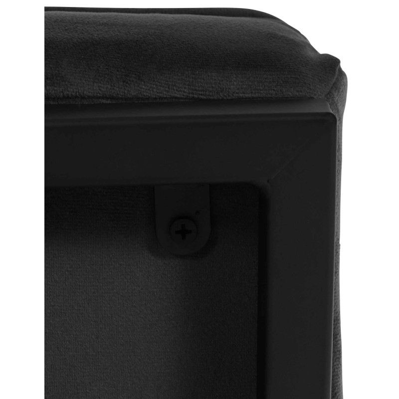 Fauteuil de salon en velours Avon, noir