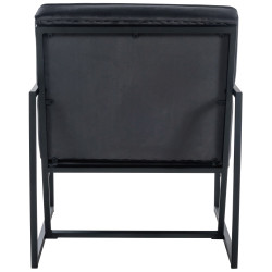 Fauteuil de salon en velours Avon, gris