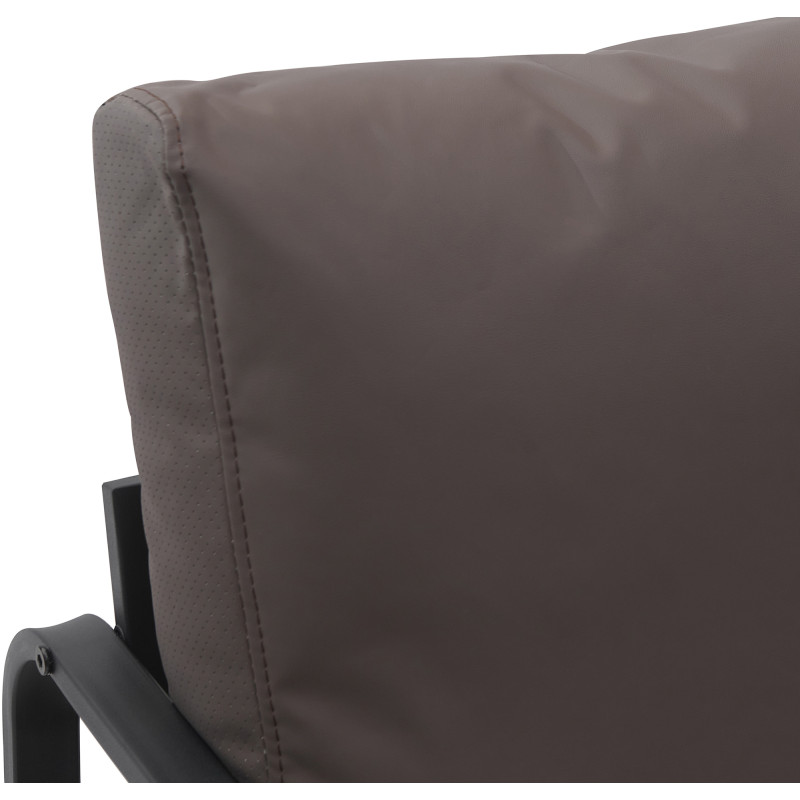 Fauteuil à oreille Manea simili cuir marron