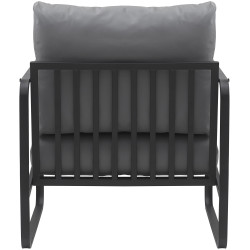 Fauteuil à oreille Manea simili cuir gris