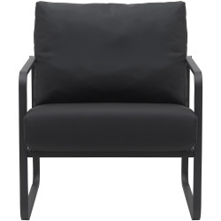 Sillón Manea en polipiel o tela Negro,Simil cuero