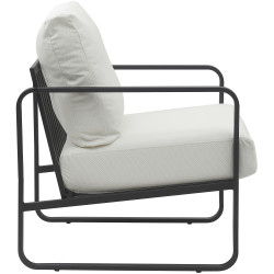 Fauteuil à oreille Manea simili cuir blanc