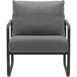 Fauteuil à oreille Manea tissu gris foncé