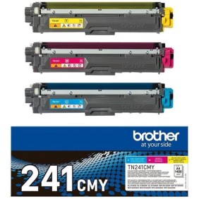 Pack Toners TN241CMY-BROTHER-Cyan, Magenta, Jaune-3x1400 p.-DCP-9015, DCP-9020, HL-3140, HL-3150, HL-3170, MFC-9140, MFC-9330 et