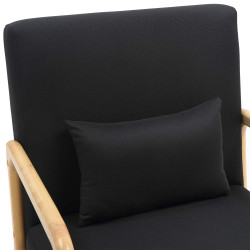 Fauteuil Hibbing en tissu noir