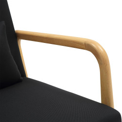 Fauteuil Hibbing en tissu noir