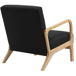 Fauteuil Hibbing en tissu noir
