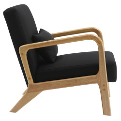 Fauteuil Hibbing en tissu noir