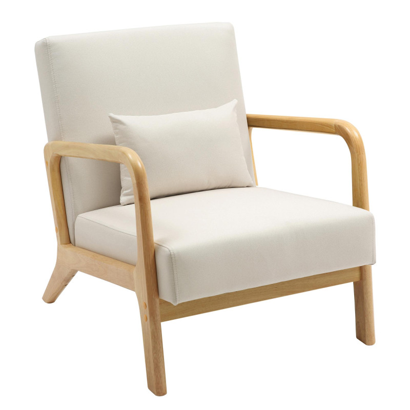 Fauteuil Hibbing en tissu crème