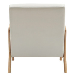 Fauteuil Hibbing en tissu crème