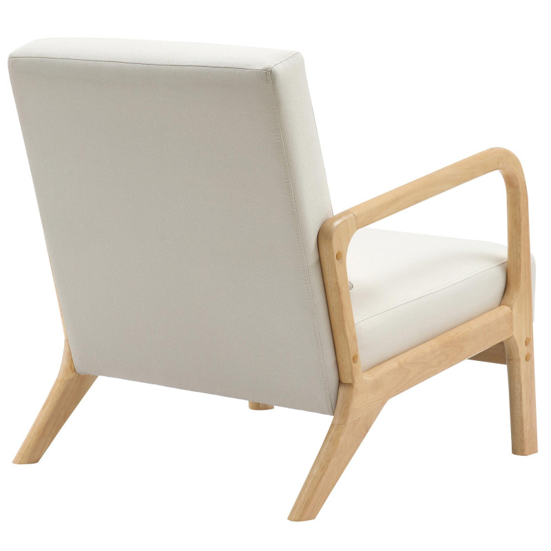 Fauteuil Hibbing en tissu crème