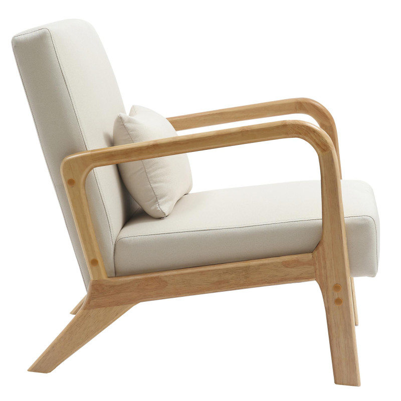 Fauteuil Hibbing en tissu crème