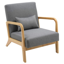 Fauteuil Hibbing en tissu gris clair