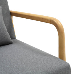 Fauteuil Hibbing, tissu gris clair