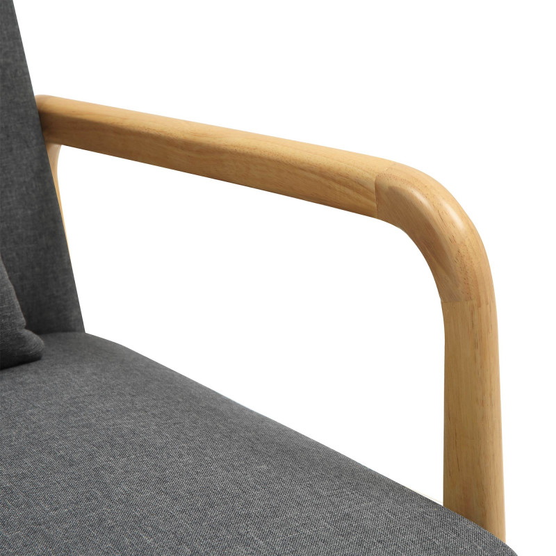 Fauteuil Hibbing, tissu gris fonc?