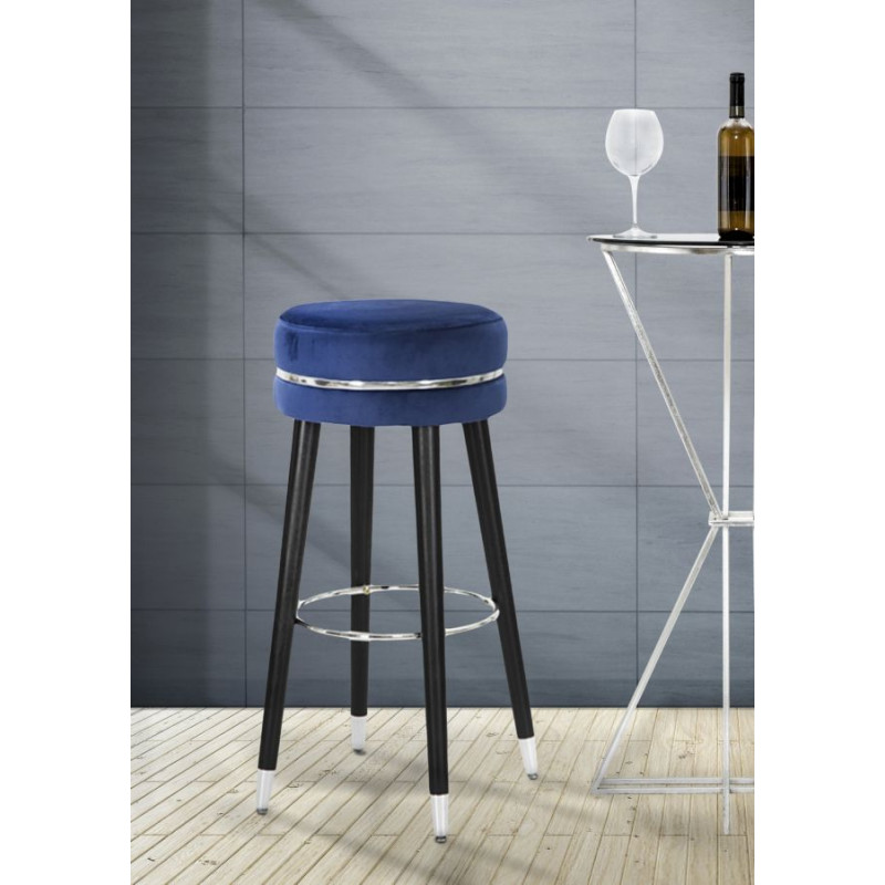 Tabouret de bar PARIS bleu argent – Style Glam Chic pour un intérieur élégant et moderne