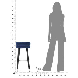 Tabouret de bar PARIS bleu argent – Style Glam Chic pour un intérieur élégant et moderne