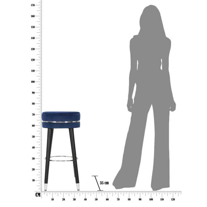 Tabouret de bar PARIS bleu argent – Style Glam Chic pour un intérieur élégant et moderne
