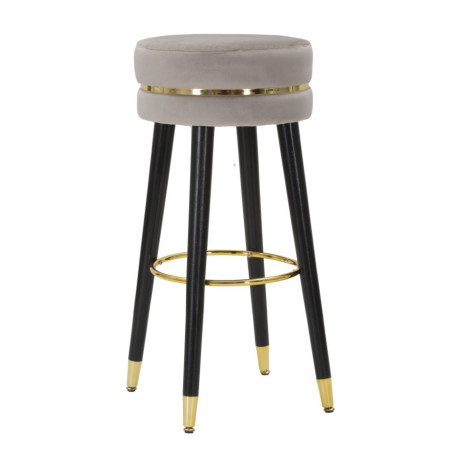 Tabouret de bar PARIS gris or – Finition dorée et allure Glamour irrésistible