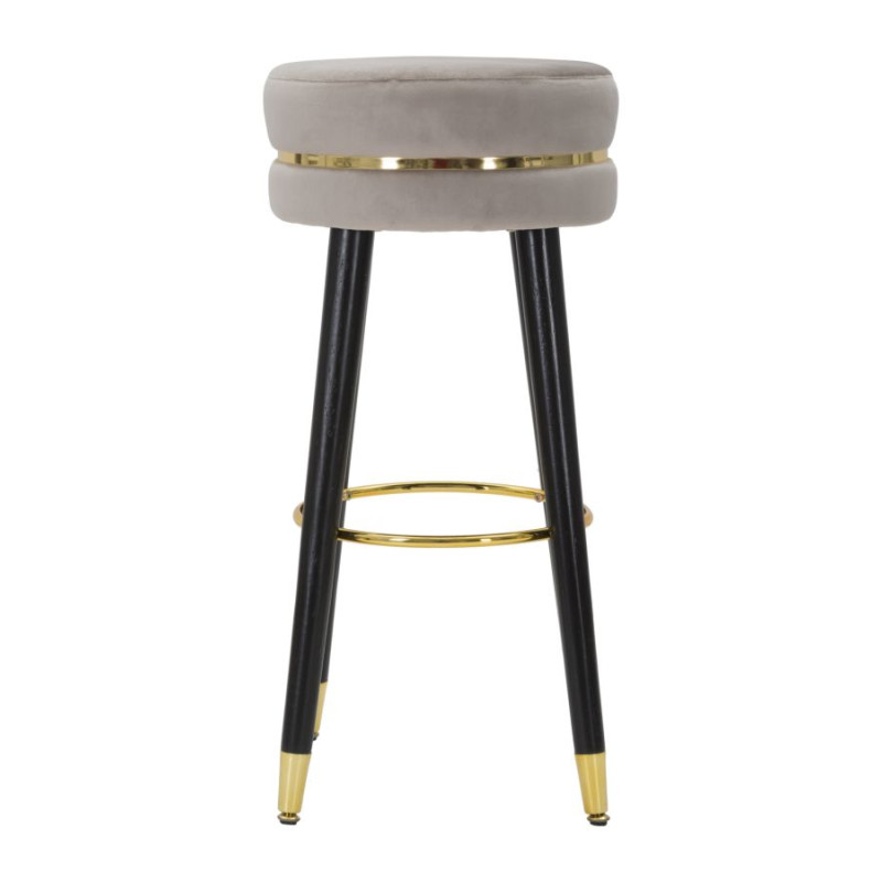 Tabouret de bar PARIS gris or – Finition dorée et allure Glamour irrésistible