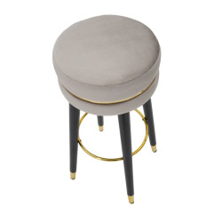 Tabouret de bar PARIS gris or – Finition dorée et allure Glamour irrésistible
