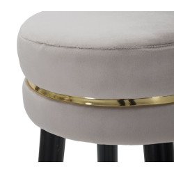 Tabouret de bar PARIS gris or – Finition dorée et allure Glamour irrésistible