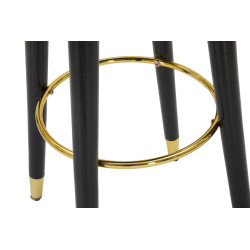 Tabouret de bar PARIS gris or – Finition dorée et allure Glamour irrésistible