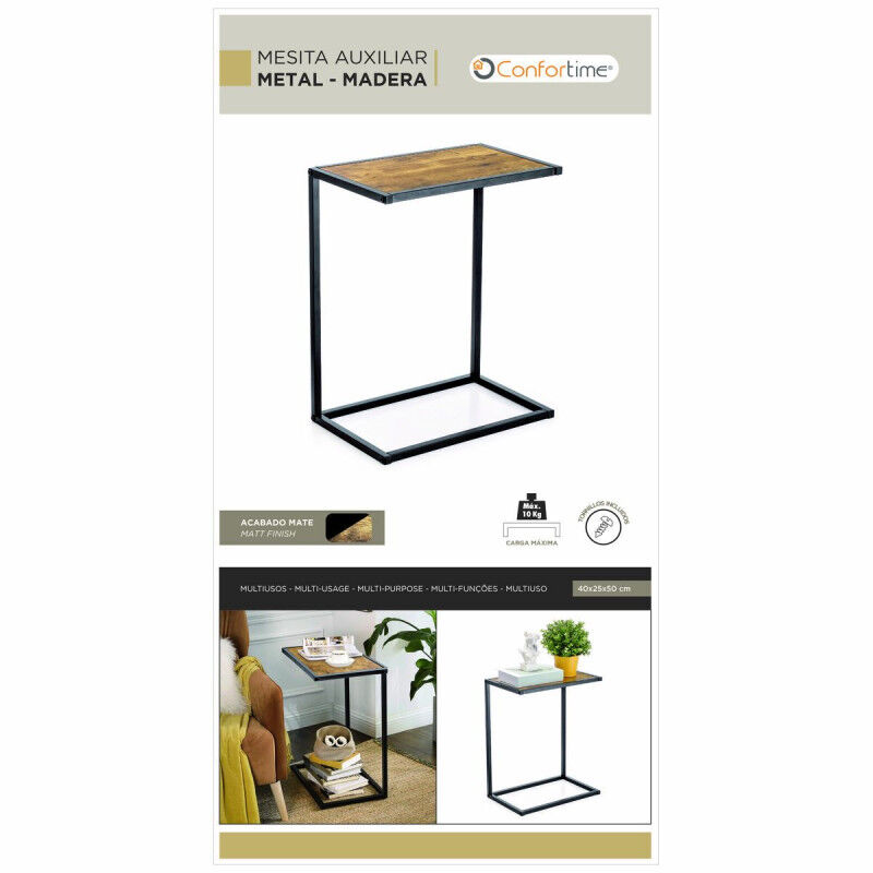 Table d'appoint Confortime Marron Noir 40 x 25 x 50 cm (3 Unités)