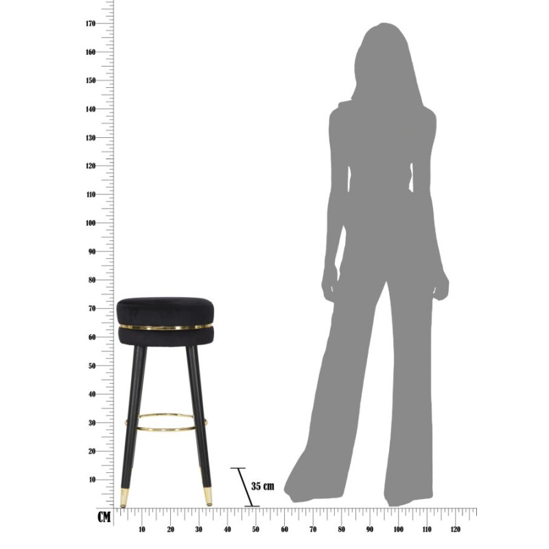 Tabouret de bar PARIS noir gold – Élégance luxueuse et design contemporain
