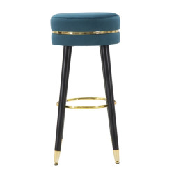Tabouret de bar PARIS bleu or – Assise chic et brillante pour un style Glam raffiné